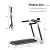 Portable Compact Treadmill;Electric Motorized 3.5HP;14KM/H;Medium Running Machine Motorised Gym 330lbs;Foldable for Home Gym Fitness Workout Jogging W