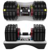 Adjustable Dumbbell - 80lb Single Dumbbell with Anti-Slip Handle;  Fast Adjust Weight Exercise Fitness Dumbbell with Tray Suitable for Full Body Worko