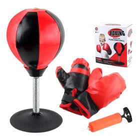 Boxing Punching Bag With Stand Freestanding Punching Bag Children Boxing Equipment Kids Boxing Set Toy Gift For Boys Girls Ages (Color: Black, Ships From: China)