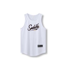 Loose Men Running Vest 2022 Outdoor street basketball Gym Sleeveless Letter Print Shirt Quick Dry Fitness Bodybuilding Tank Tops (Color: 870 vest18, size: L)