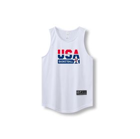 Loose Men Running Vest 2022 Outdoor street basketball Gym Sleeveless Letter Print Shirt Quick Dry Fitness Bodybuilding Tank Tops (Color: 870 vest15, size: XXL)