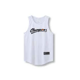 Loose Men Running Vest 2022 Outdoor street basketball Gym Sleeveless Letter Print Shirt Quick Dry Fitness Bodybuilding Tank Tops (Color: 870 vest9, size: 4XL)