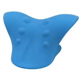 Pain Relief Spinal Correction Cervical Stretch Muscle Relaxation Traction Neck Stretch Shoulder Massage Pillow (Color: Blue)