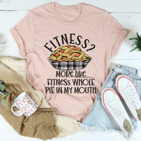 Fitness Pie In My Mouth T-Shirt (Color: Heather Prism Peach, size: L)